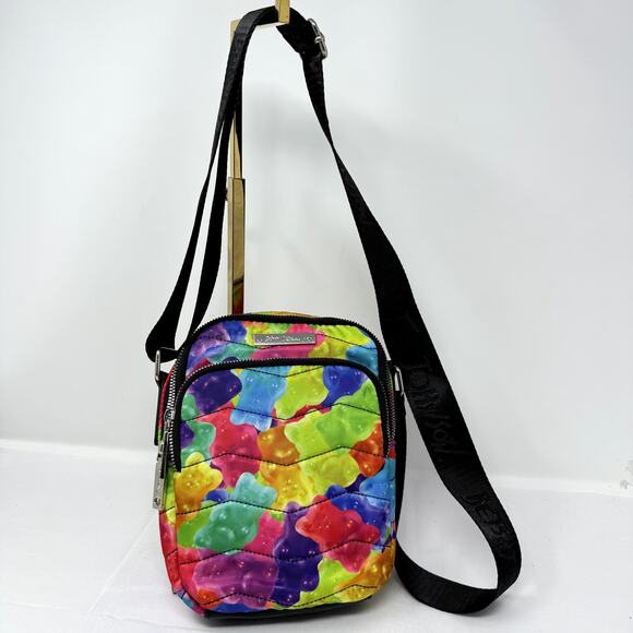 Betsey Johnson Gummy Bear Print Crossbody Bag Colorful Quilted Shoulder Purse - Picture 8 of 10